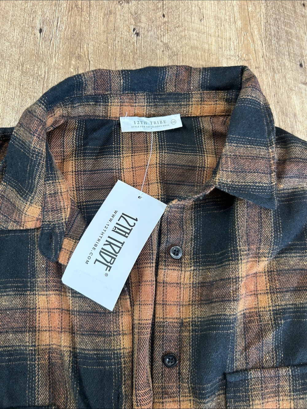 Women’s  Plaid Flannel Shirt - Black and brown - Picture 2 of 8